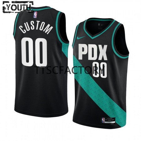 Dječji NBA Dres Portland Trail Blazers Personalizirani Nike 2022-23 City Edition Crno Swingman